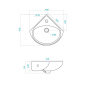 Santek. Умывальник угловой "Ирис-36" 1WH110514 с одним отверстием, без постамента