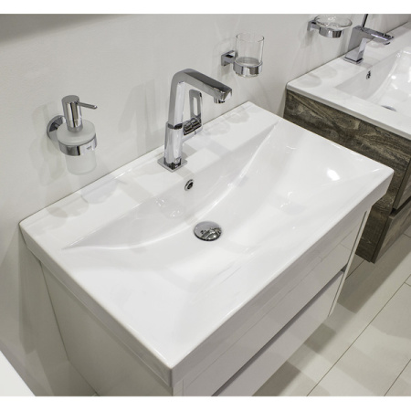 Comforty. Тумба-умывальник Дублин-75 белый глянец с раковиной Comforty 8057