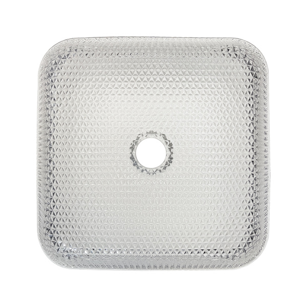 Квадратная раковина 40 см из закаленного стекла Comforty CF23001 прозрачное стекло, накладная на столешницу