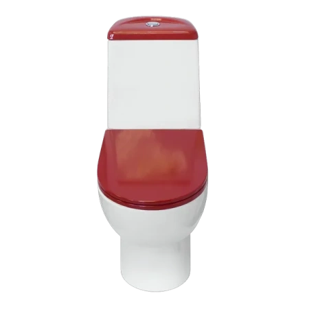 Sanita Luxe. Унитаз-компакт Best Color Red SL DМ двухрежимный, сиденье дюропласт с микролифтом