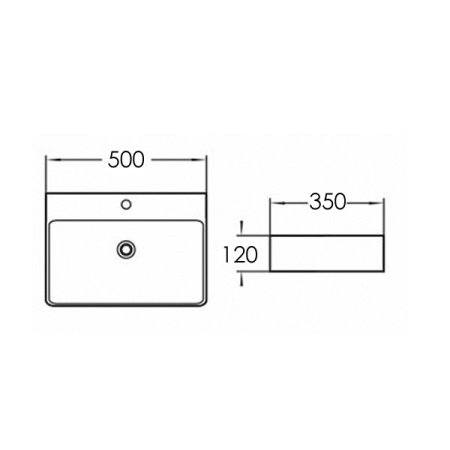 Накладная раковина 50 см Comforty 7657D белая