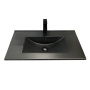 Тумба-умывальник Comforty Бонн 75 дуб темный с черной матовой раковиной Comforty 75E
