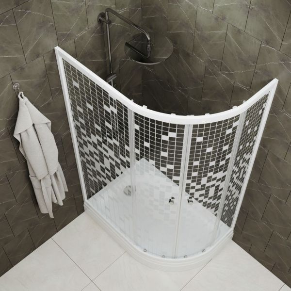 Душевое ограждение Тритон Коралл 120*80 А левый угол, низкий поддон, стекло мозаика Душевое ограждение Тритон Коралл 120*80 А левый угол, низкий поддон, стекло мозаика