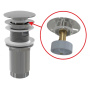 Водослив для умывальника 5/4" AlcaPlast A392C, механизм click/clack, с большой заглушкой, цельнометаллический