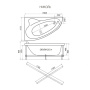 Асимметричная акриловая ванна Тритон Николь 1600х1000 правая