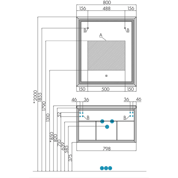 Зеркало Акватон Уэльс 80 1A214002WA010 Зеркало Акватон Уэльс 80 1A214002WA010