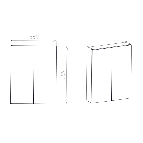 Зеркальный шкаф Viant Рим 55 VRIM55-ZSH белый Зеркальный шкаф Viant Рим 55 VRIM55-ZSH белый