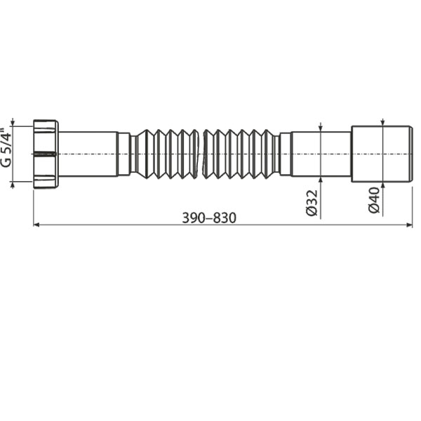 AlcaPlast. Гибкое соединение 5/4"х d 32/40 мм, пластик, A750 AlcaPlast. Гибкое соединение 5/4"х d 32/40 мм, пластик, A750