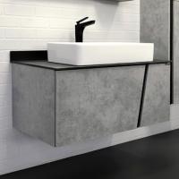 Тумба-умывальник Comforty Эдинбург-90 бетон светлый с черной столешницей с раковиной Comforty 78189 Тумба-умывальник Comforty Эдинбург-90 бетон светлый с черной столешницей с раковиной Comforty 78189