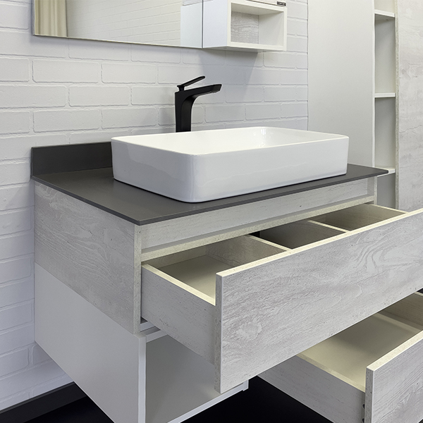 Тумба-умывальник Comforty Прага-90 дуб белый с графитовой столешницей с Comforty 78189 Тумба-умывальник Comforty Прага-90 дуб белый с графитовой столешницей с Comforty 78189